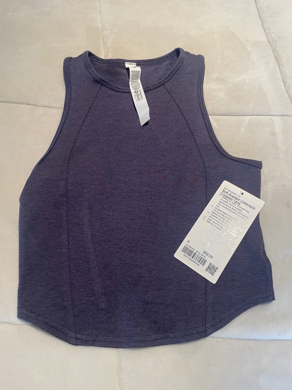 lululemon athletica Dark Heather Navy Sleeveless Cropped Tank